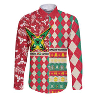 Personalized Amazon Warriors Cricket Christmas Family Matching Summer Maxi Dress and Hawaiian Shirt Guyana Merry Xmas - Wonder Print Shop
