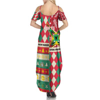 Personalized Amazon Warriors Cricket Christmas Family Matching Summer Maxi Dress and Hawaiian Shirt Guyana Merry Xmas - Wonder Print Shop