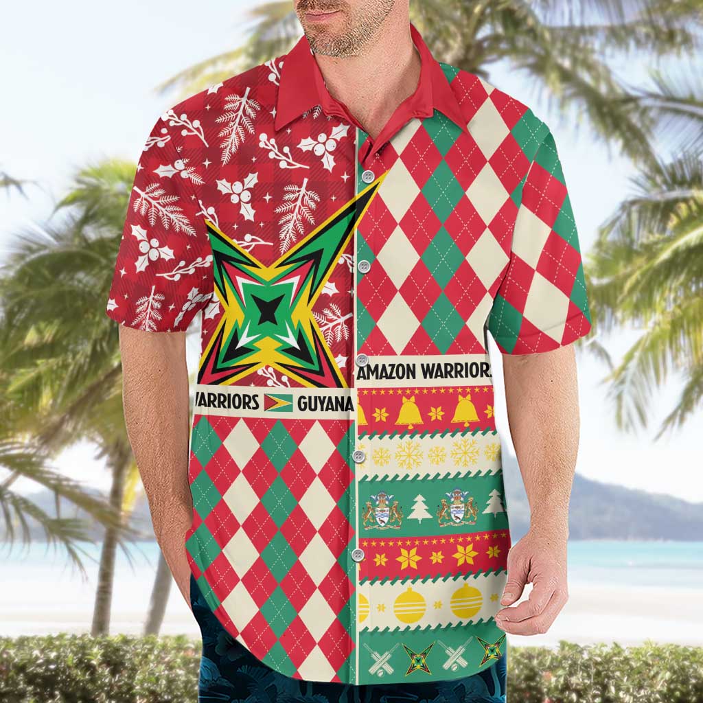 Personalized Amazon Warriors Cricket Christmas Hawaiian Shirt Guyana Merry Xmas - Wonder Print Shop