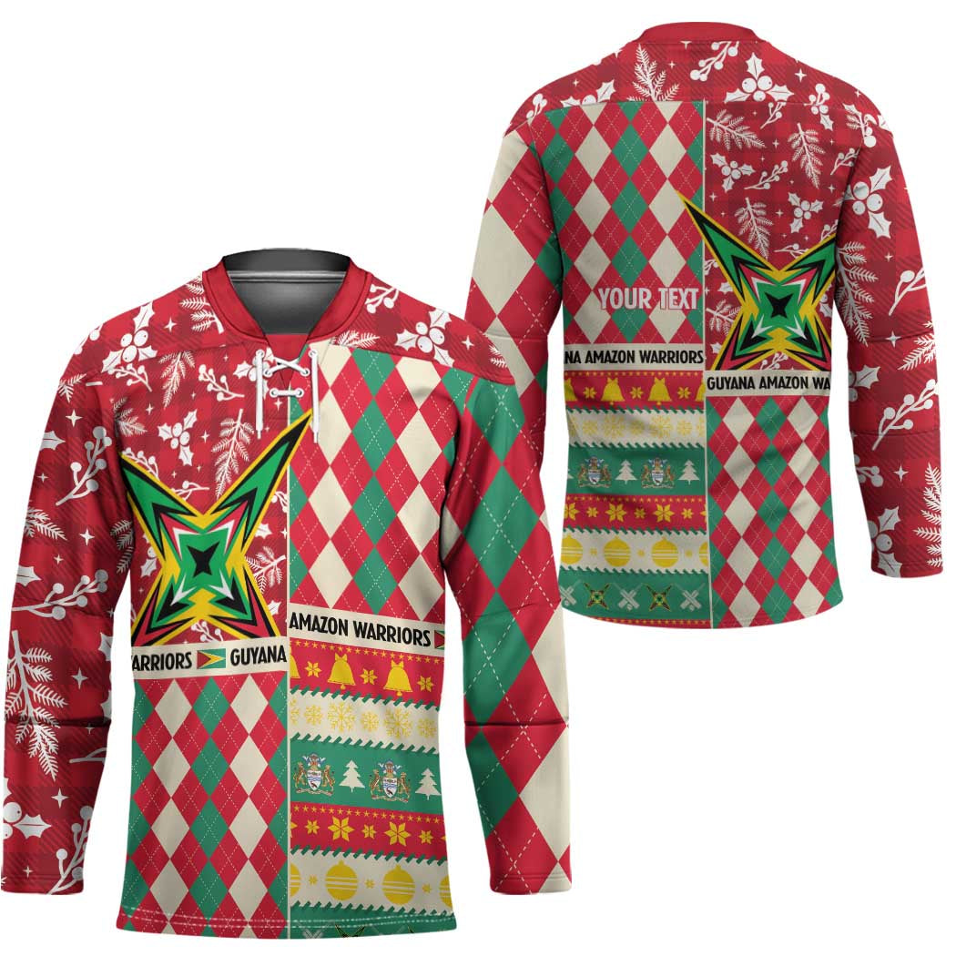 Personalized Amazon Warriors Cricket Christmas Hockey Jersey Guyana Merry Xmas - Wonder Print Shop