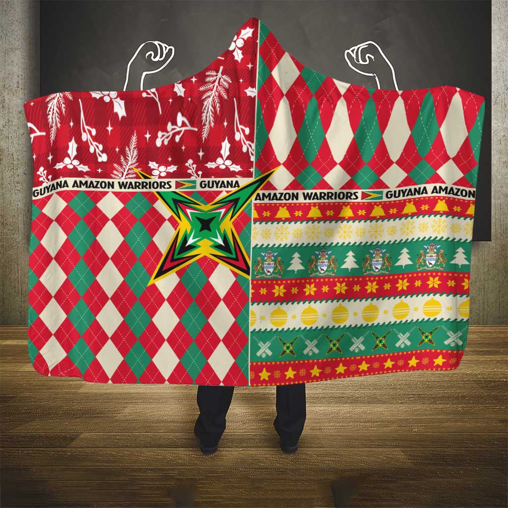 Amazon Warriors Cricket Christmas Hooded Blanket Guyana Merry Xmas - Wonder Print Shop
