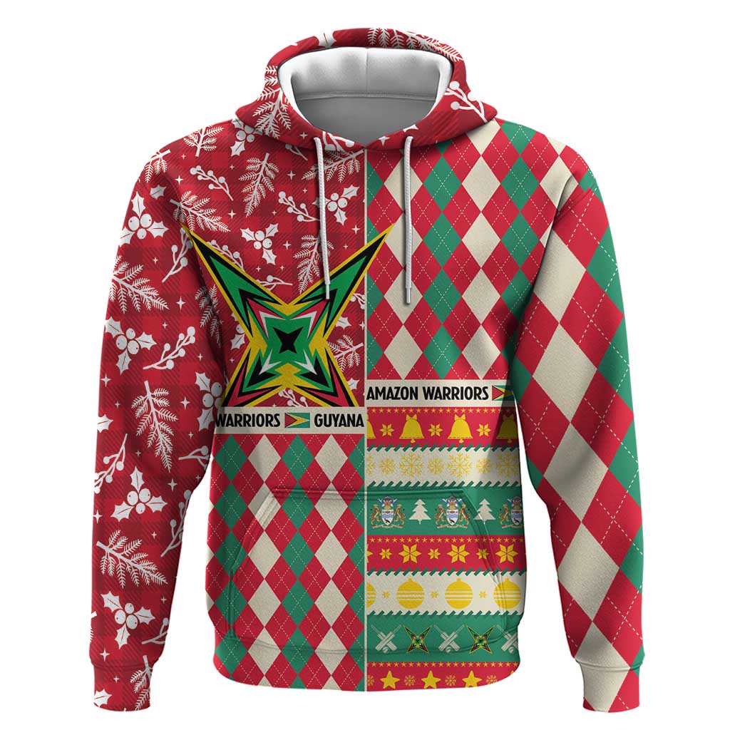Personalized Amazon Warriors Cricket Christmas Hoodie Guyana Merry Xmas - Wonder Print Shop
