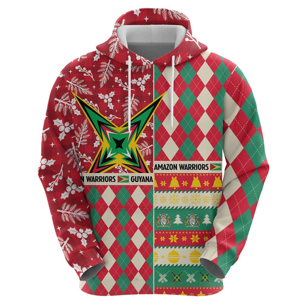 Personalized Amazon Warriors Cricket Christmas Hoodie Guyana Merry Xmas - Wonder Print Shop