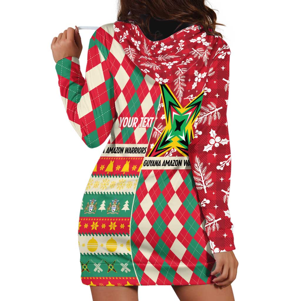 Personalized Amazon Warriors Cricket Christmas Hoodie Dress Guyana Merry Xmas - Wonder Print Shop