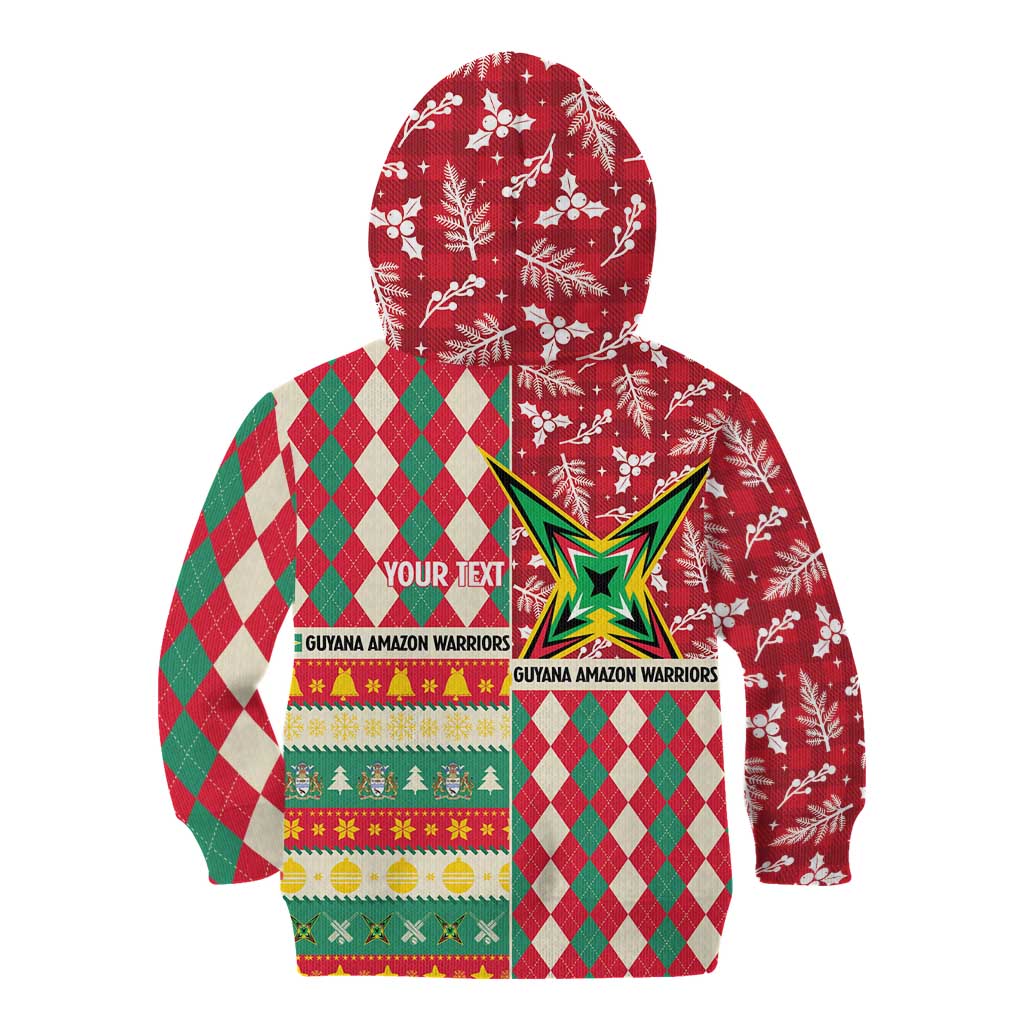 Personalized Amazon Warriors Cricket Christmas Kid Hoodie Guyana Merry Xmas - Wonder Print Shop