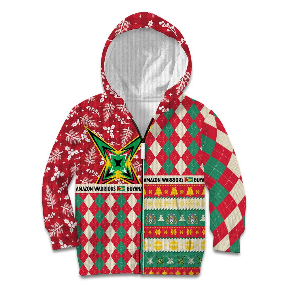Personalized Amazon Warriors Cricket Christmas Kid Hoodie Guyana Merry Xmas - Wonder Print Shop
