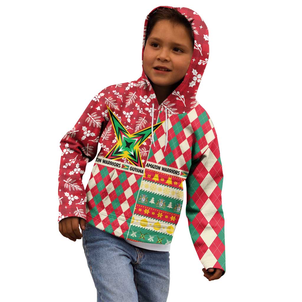 Personalized Amazon Warriors Cricket Christmas Kid Hoodie Guyana Merry Xmas - Wonder Print Shop