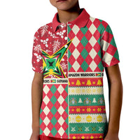 Personalized Amazon Warriors Cricket Christmas Kid Polo Shirt Guyana Merry Xmas - Wonder Print Shop