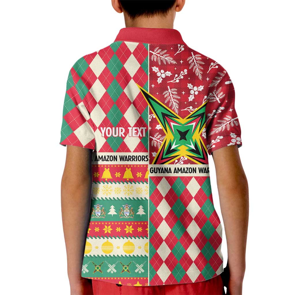 Personalized Amazon Warriors Cricket Christmas Kid Polo Shirt Guyana Merry Xmas - Wonder Print Shop