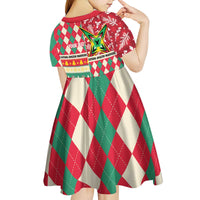 Personalized Amazon Warriors Cricket Christmas Kid Short Sleeve Dress Guyana Merry Xmas - Wonder Print Shop