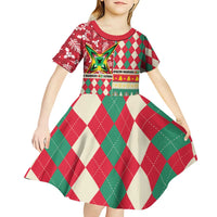 Personalized Amazon Warriors Cricket Christmas Kid Short Sleeve Dress Guyana Merry Xmas - Wonder Print Shop