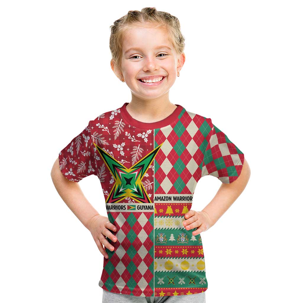 Personalized Amazon Warriors Cricket Christmas Kid T Shirt Guyana Merry Xmas - Wonder Print Shop