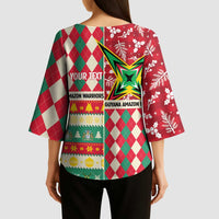 Personalized Amazon Warriors Cricket Christmas Kimono Sleeve Blouse Guyana Merry Xmas - Wonder Print Shop