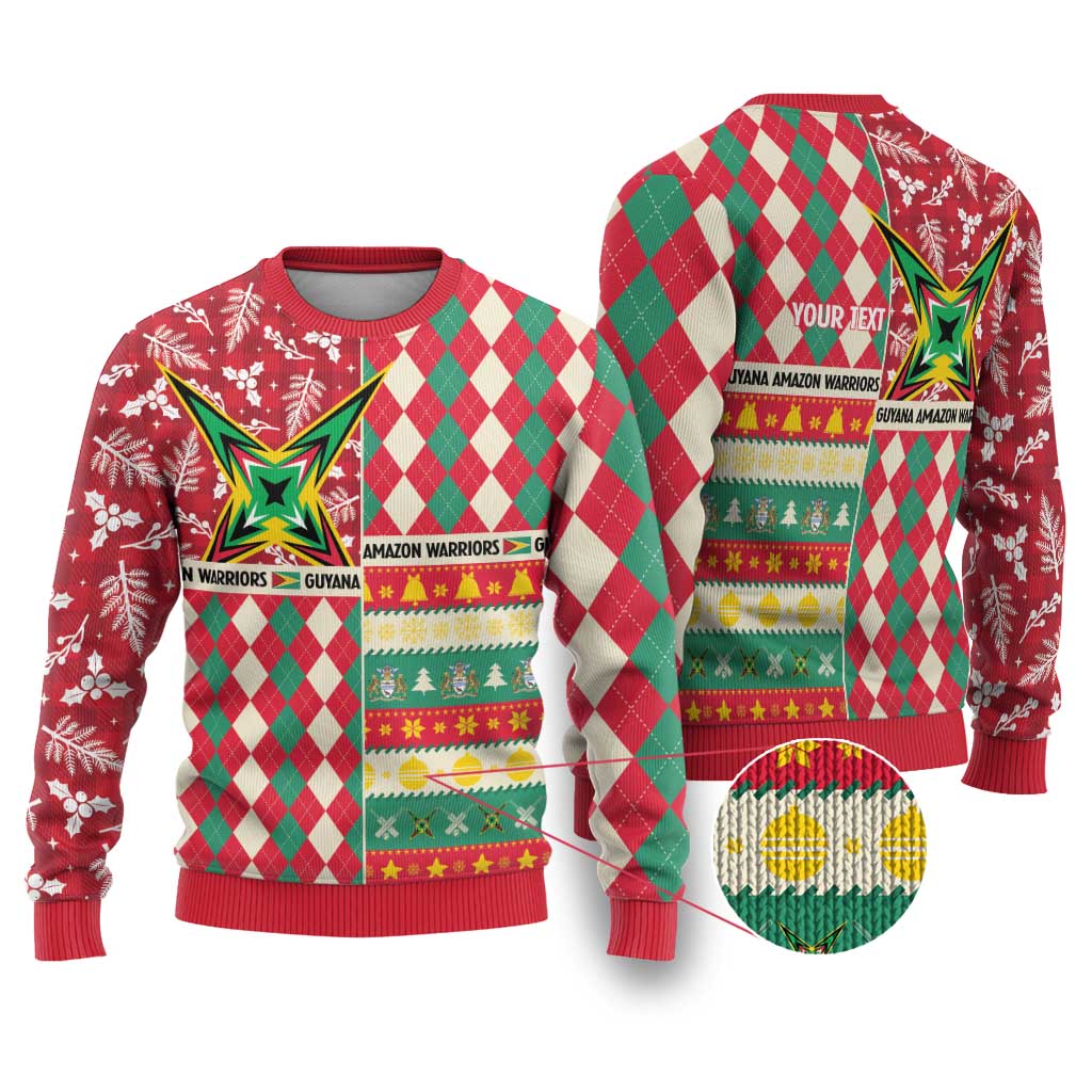 Personalized Amazon Warriors Cricket Christmas Ugly Christmas Sweater Guyana Merry Xmas - Wonder Print Shop