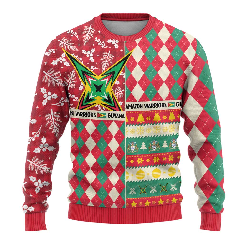 Personalized Amazon Warriors Cricket Christmas Ugly Christmas Sweater Guyana Merry Xmas - Wonder Print Shop
