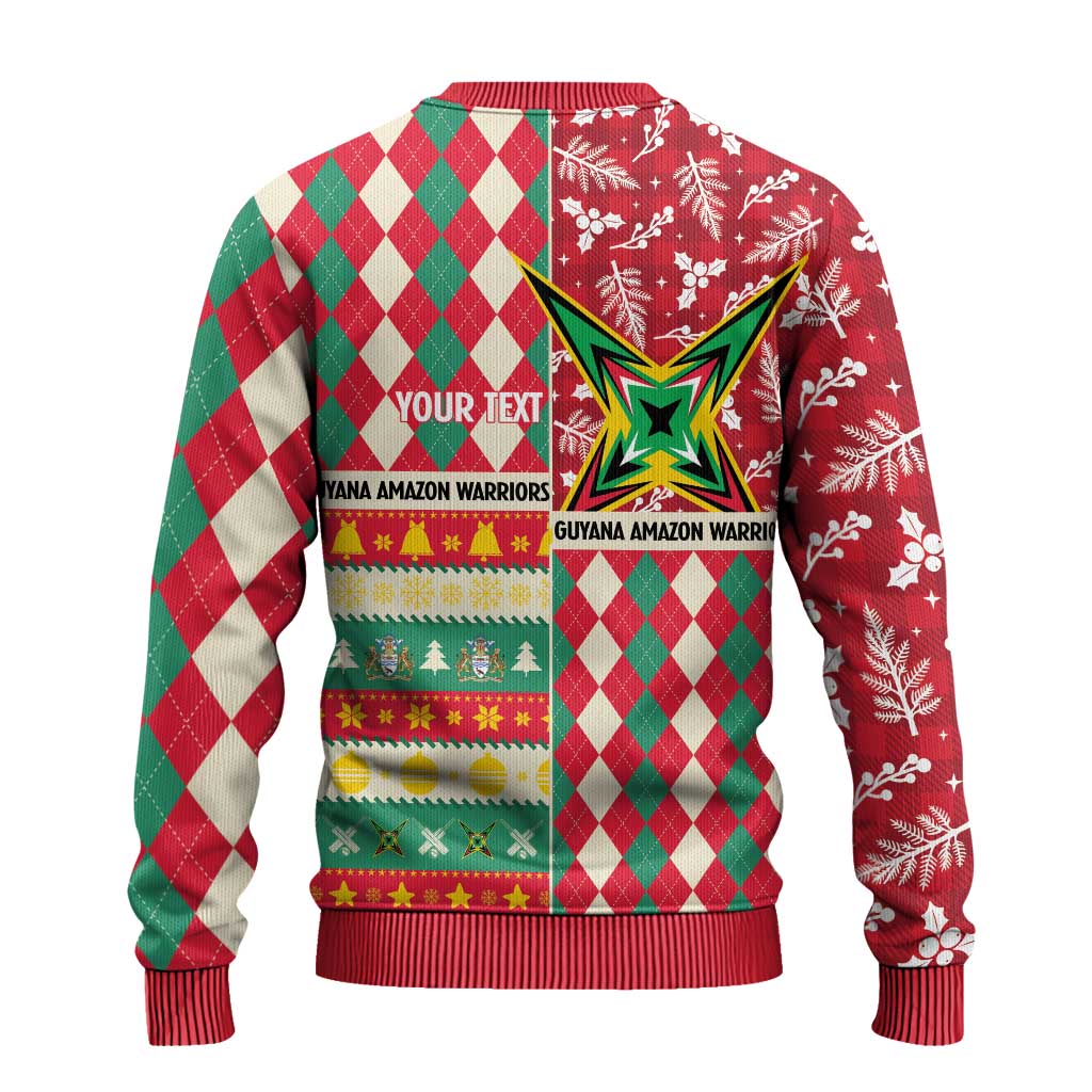 Personalized Amazon Warriors Cricket Christmas Ugly Christmas Sweater Guyana Merry Xmas - Wonder Print Shop