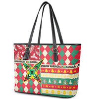 Amazon Warriors Cricket Christmas Leather Tote Bag Guyana Merry Xmas - Wonder Print Shop