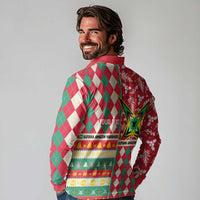 Personalized Amazon Warriors Cricket Christmas Long Sleeve Polo Shirt Guyana Merry Xmas - Wonder Print Shop