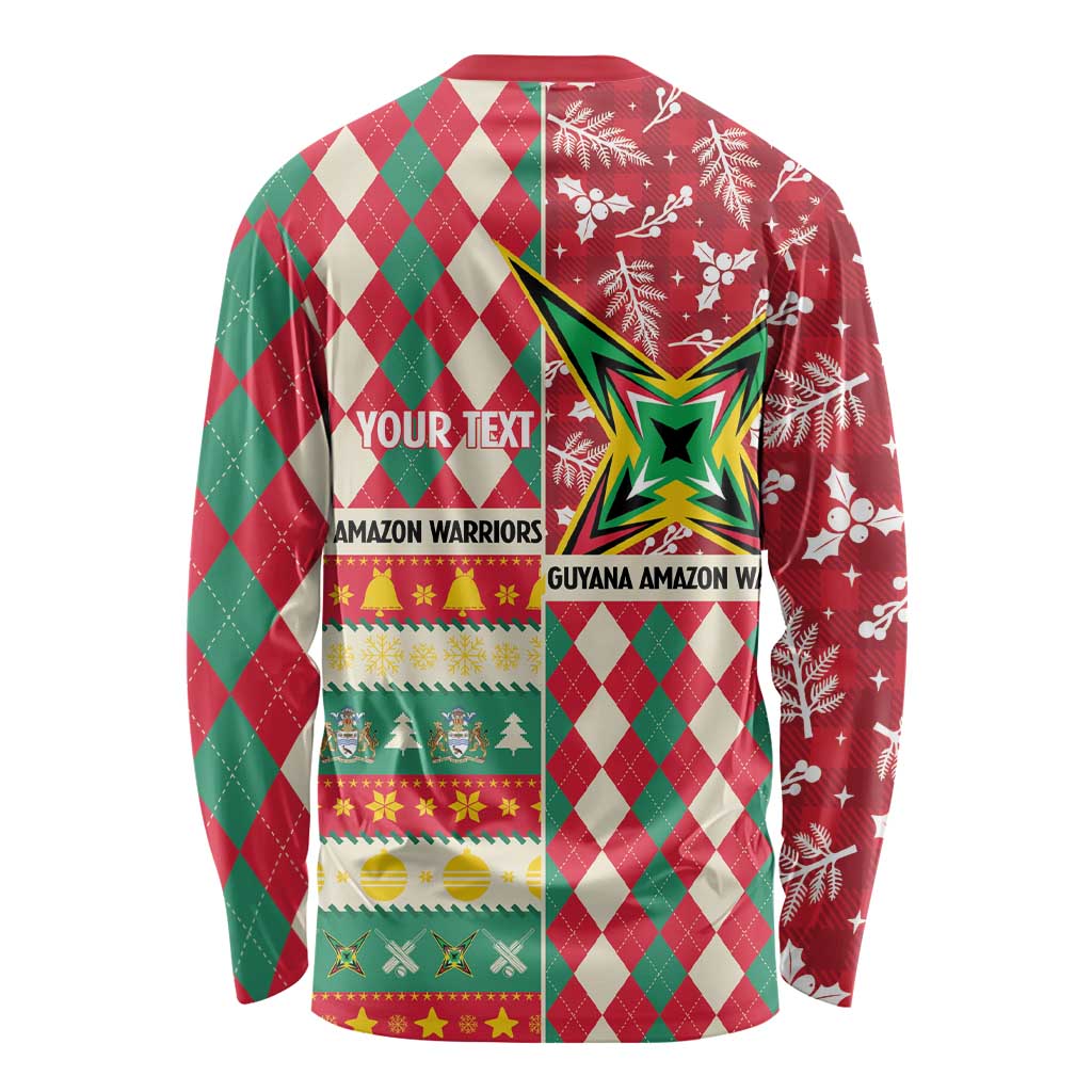 Personalized Amazon Warriors Cricket Christmas Long Sleeve Shirt Guyana Merry Xmas - Wonder Print Shop