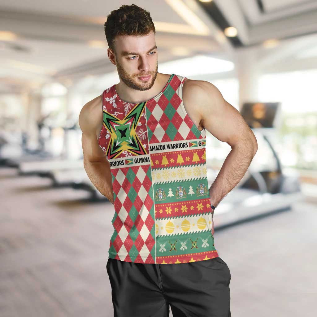Personalized Amazon Warriors Cricket Christmas Men Tank Top Guyana Merry Xmas - Wonder Print Shop