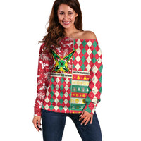 Personalized Amazon Warriors Cricket Christmas Off Shoulder Sweater Guyana Merry Xmas - Wonder Print Shop