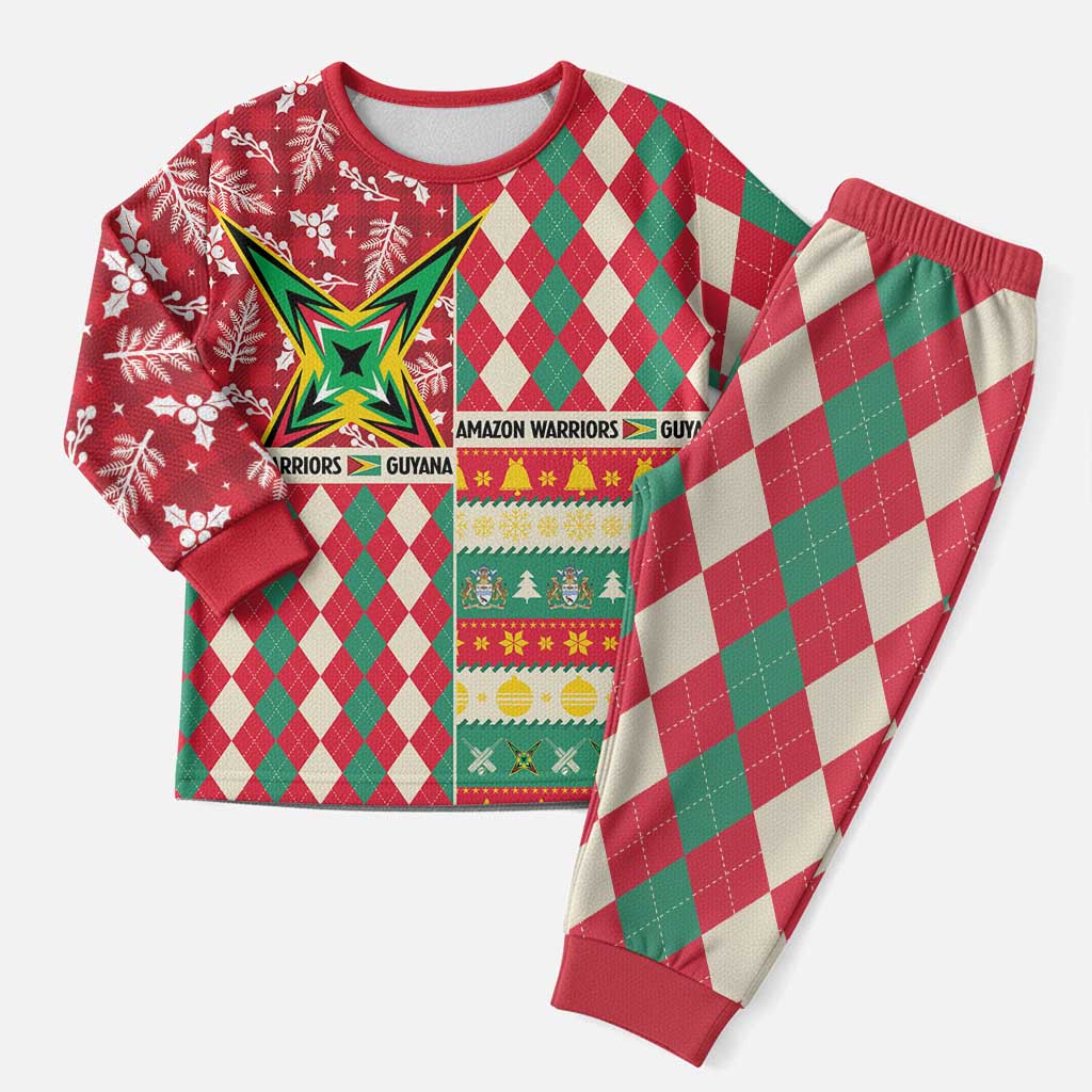 Personalized Amazon Warriors Cricket Christmas Pajama Set Guyana Merry Xmas - Wonder Print Shop