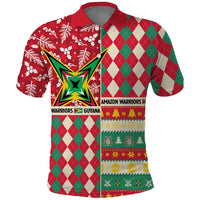 Personalized Amazon Warriors Cricket Christmas Polo Shirt Guyana Merry Xmas - Wonder Print Shop