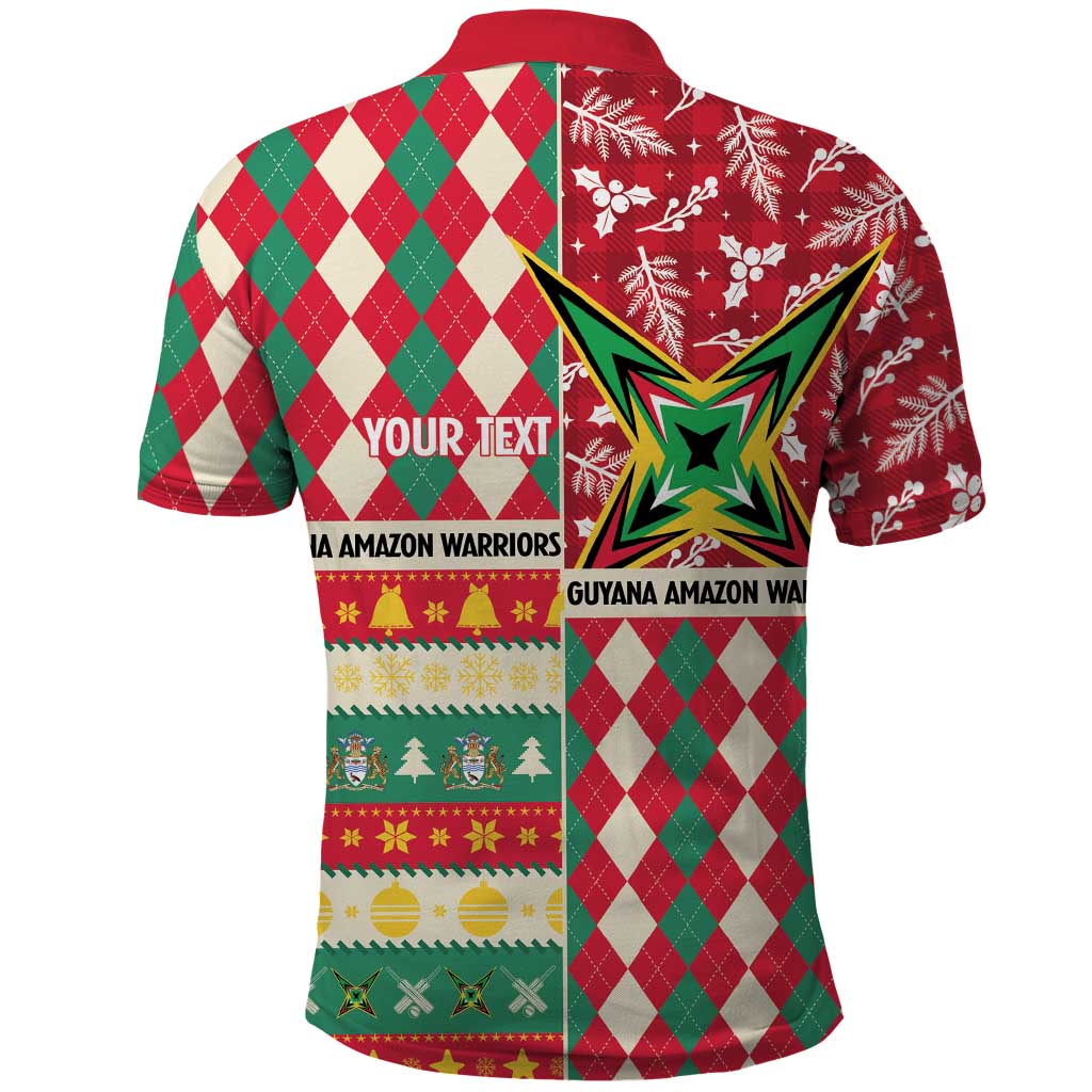 Personalized Amazon Warriors Cricket Christmas Polo Shirt Guyana Merry Xmas - Wonder Print Shop