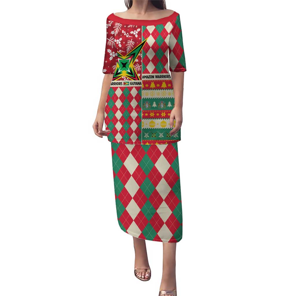 Personalized Amazon Warriors Cricket Christmas Puletasi Guyana Merry Xmas - Wonder Print Shop
