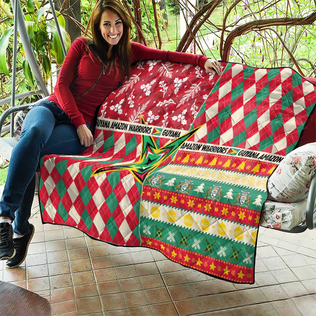 Amazon Warriors Cricket Christmas Quilt Guyana Merry Xmas - Wonder Print Shop