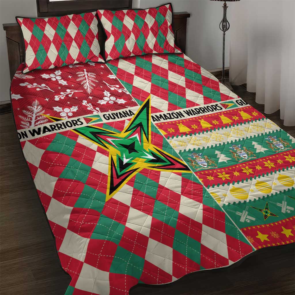 Amazon Warriors Cricket Christmas Quilt Bed Set Guyana Merry Xmas - Wonder Print Shop