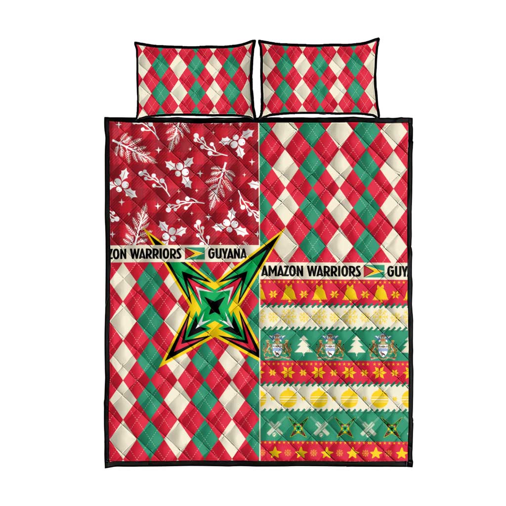 Amazon Warriors Cricket Christmas Quilt Bed Set Guyana Merry Xmas - Wonder Print Shop