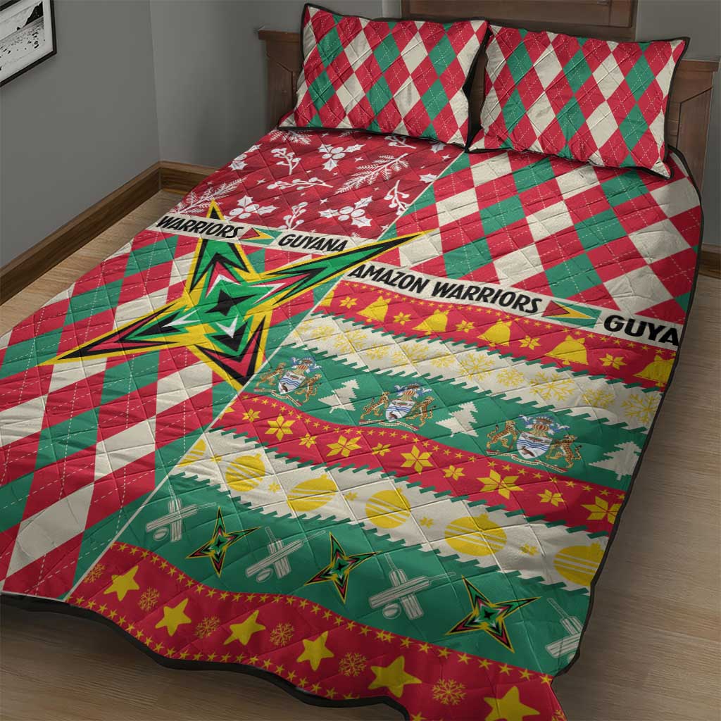 Amazon Warriors Cricket Christmas Quilt Bed Set Guyana Merry Xmas - Wonder Print Shop