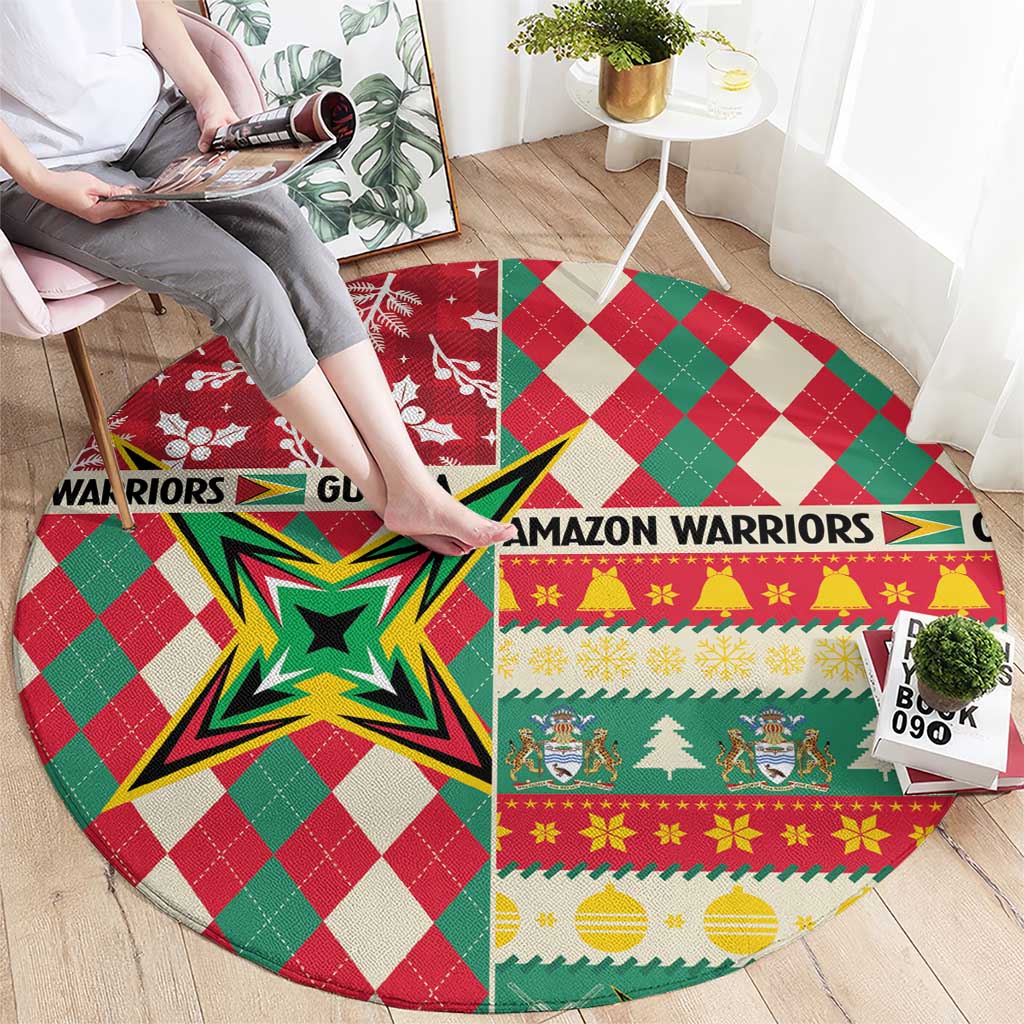 Amazon Warriors Cricket Christmas Round Carpet Guyana Merry Xmas - Wonder Print Shop
