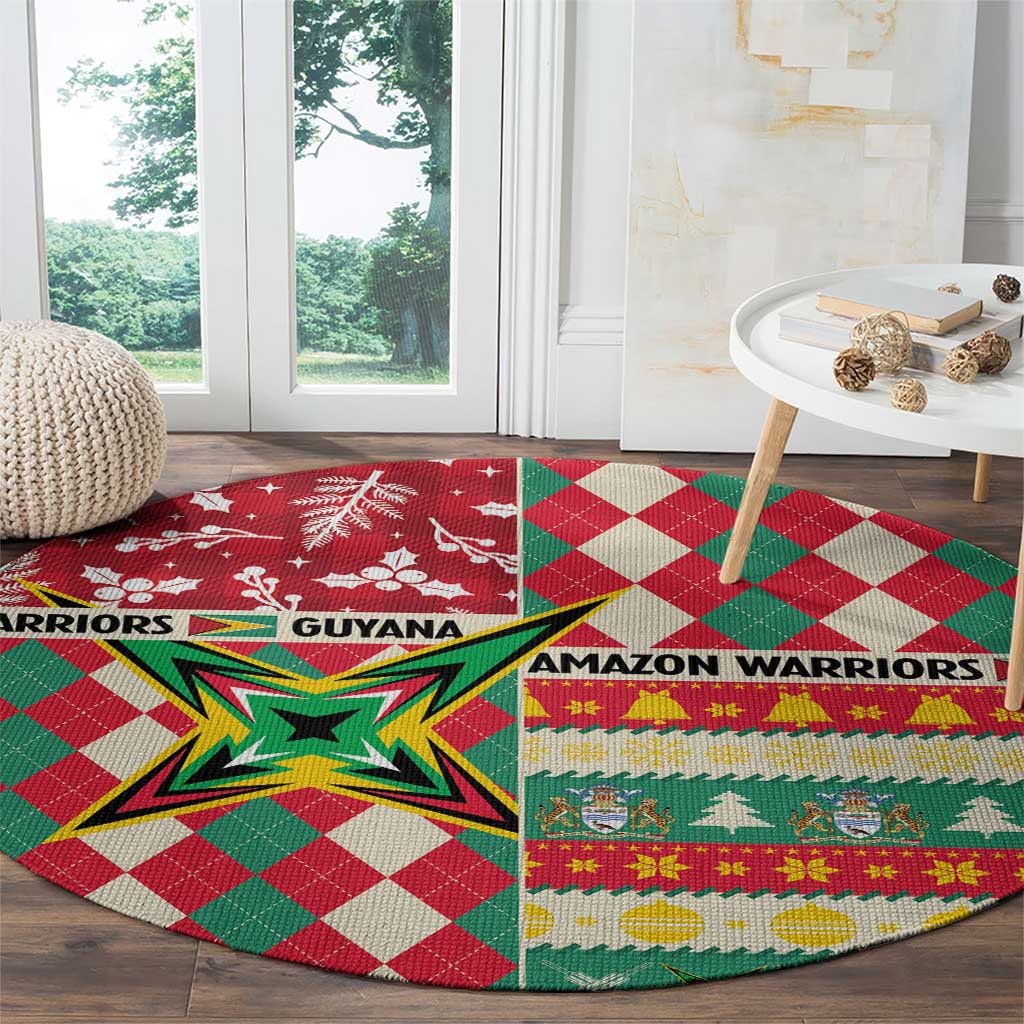 Amazon Warriors Cricket Christmas Round Carpet Guyana Merry Xmas - Wonder Print Shop