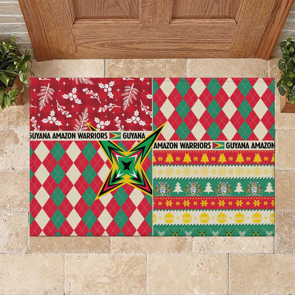 Amazon Warriors Cricket Christmas Rubber Doormat Guyana Merry Xmas - Wonder Print Shop