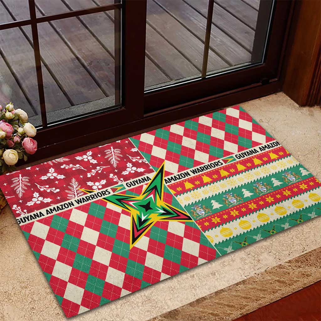 Amazon Warriors Cricket Christmas Rubber Doormat Guyana Merry Xmas - Wonder Print Shop