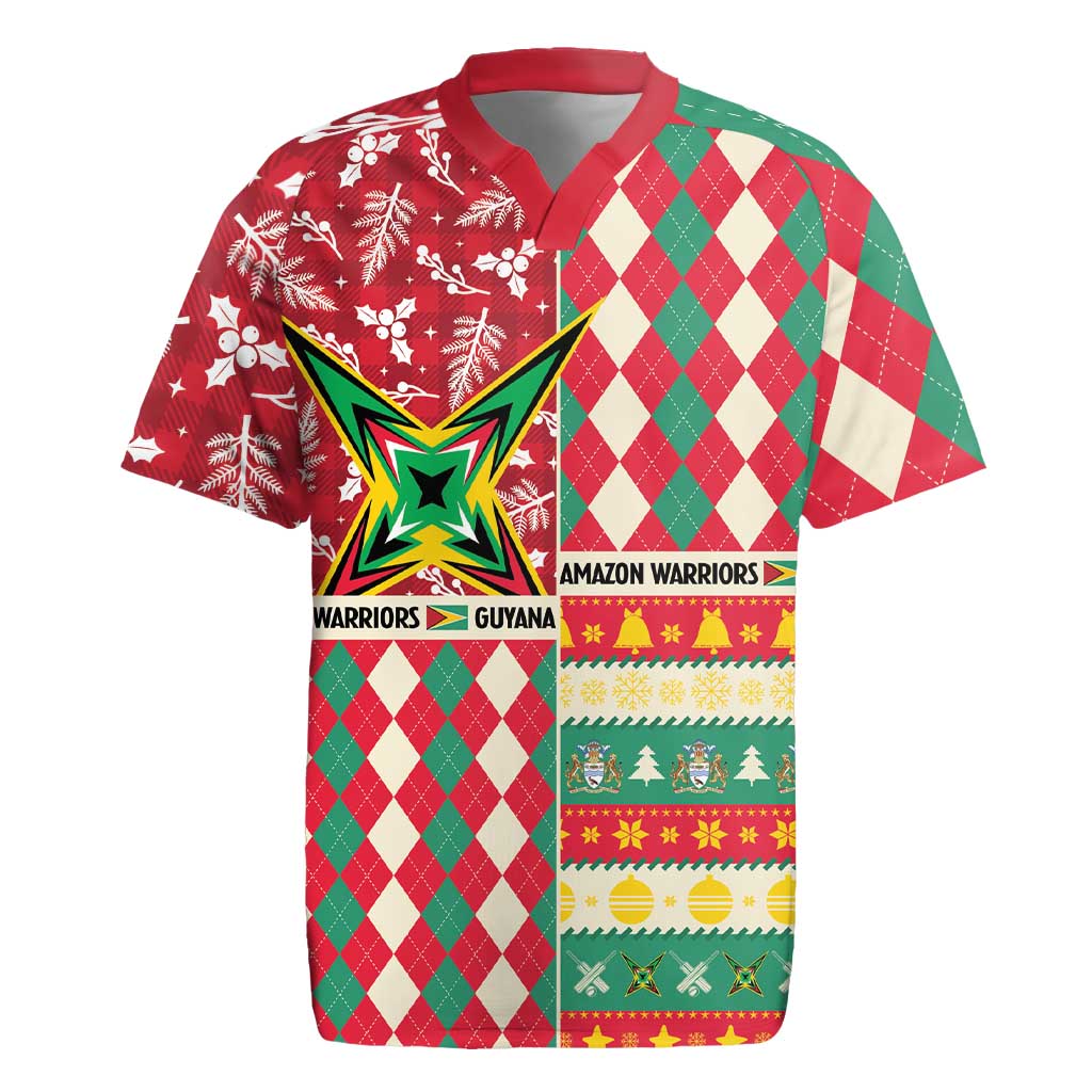 Personalized Amazon Warriors Cricket Christmas Rugby Jersey Guyana Merry Xmas - Wonder Print Shop