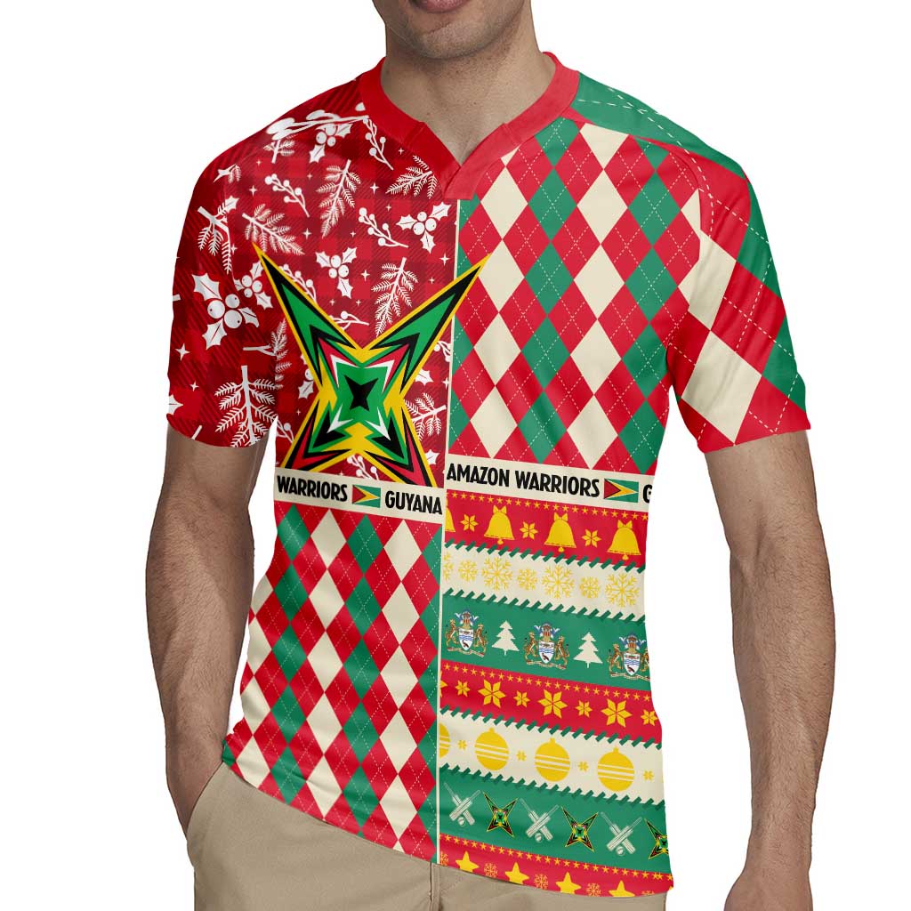 Personalized Amazon Warriors Cricket Christmas Rugby Jersey Guyana Merry Xmas - Wonder Print Shop