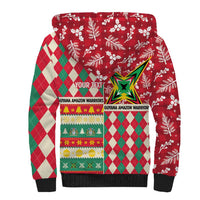 Personalized Amazon Warriors Cricket Christmas Sherpa Hoodie Guyana Merry Xmas - Wonder Print Shop