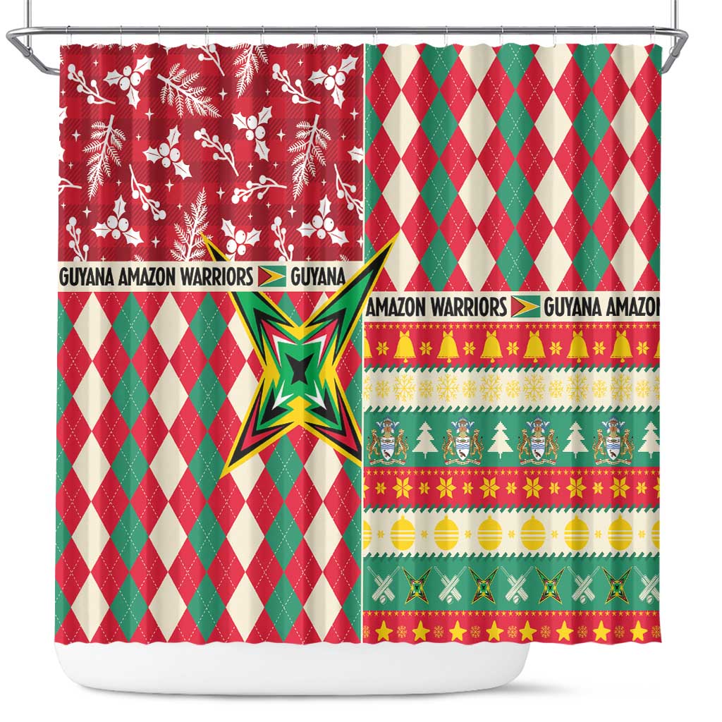 Amazon Warriors Cricket Christmas Shower Curtain Guyana Merry Xmas - Wonder Print Shop