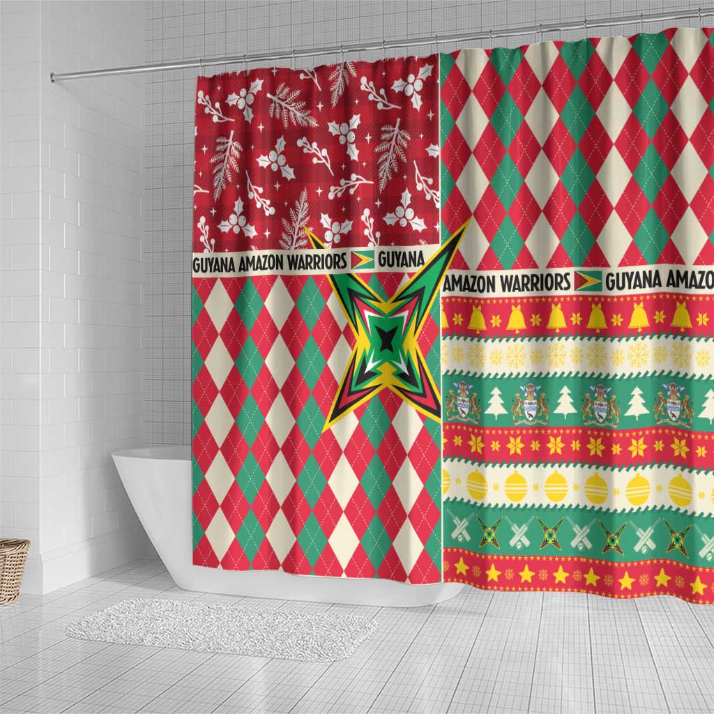 Amazon Warriors Cricket Christmas Shower Curtain Guyana Merry Xmas - Wonder Print Shop