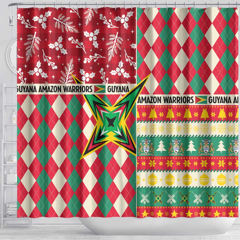Amazon Warriors Cricket Christmas Shower Curtain Guyana Merry Xmas - Wonder Print Shop