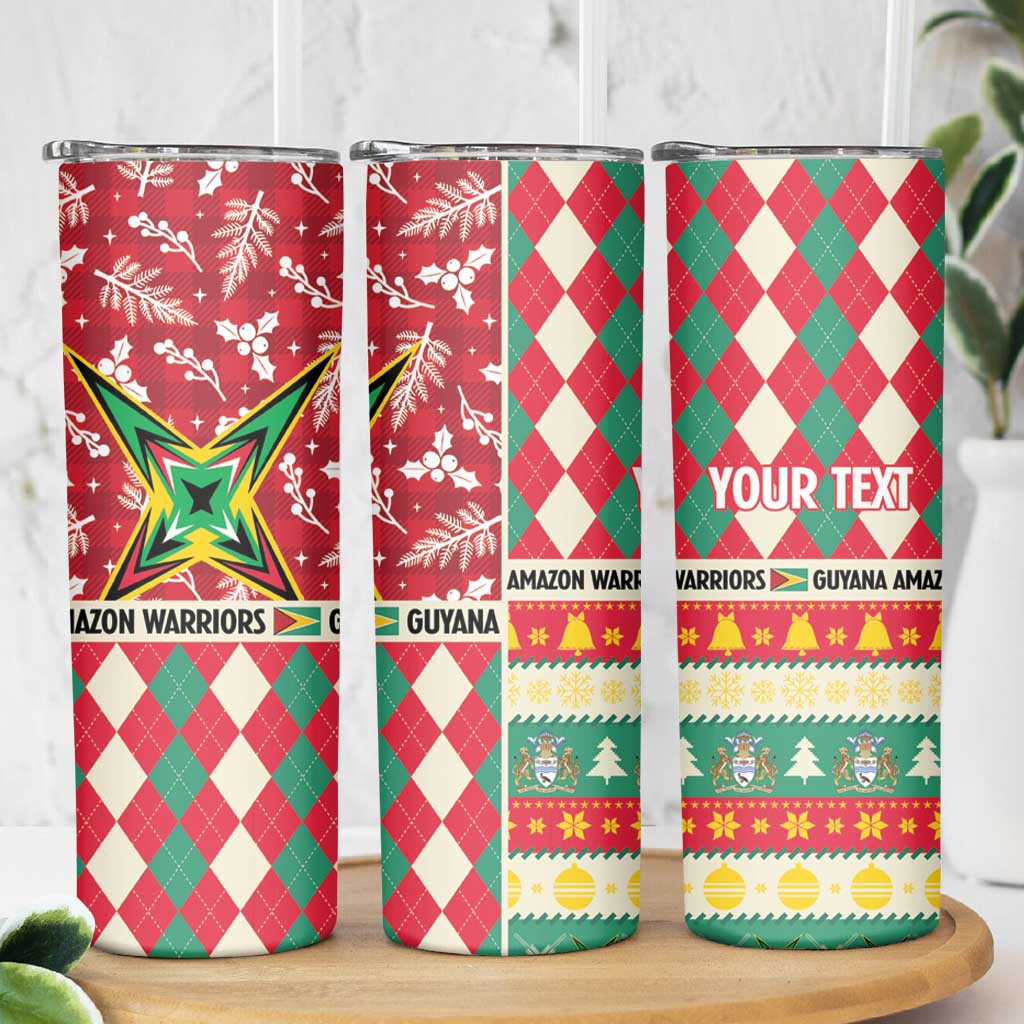 Personalized Amazon Warriors Cricket Christmas Skinny Tumbler Guyana Merry Xmas - Wonder Print Shop
