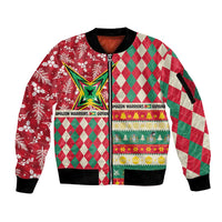 Personalized Amazon Warriors Cricket Christmas Sleeve Zip Bomber Jacket Guyana Merry Xmas - Wonder Print Shop