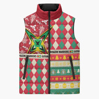 Personalized Amazon Warriors Cricket Christmas Sleeveless Puffer Jacket Guyana Merry Xmas - Wonder Print Shop