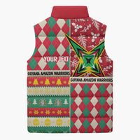Personalized Amazon Warriors Cricket Christmas Sleeveless Puffer Jacket Guyana Merry Xmas - Wonder Print Shop