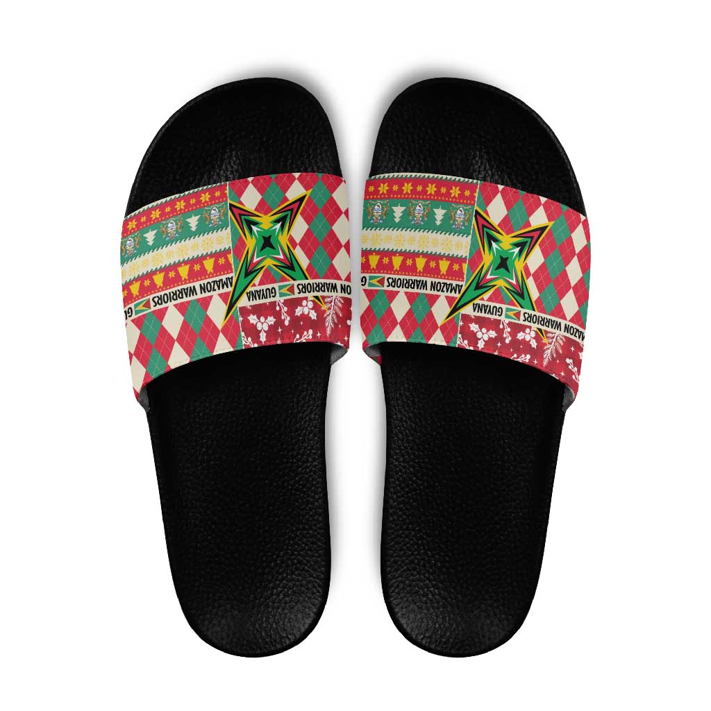 Amazon Warriors Cricket Christmas Slide Sandals Guyana Merry Xmas - Wonder Print Shop