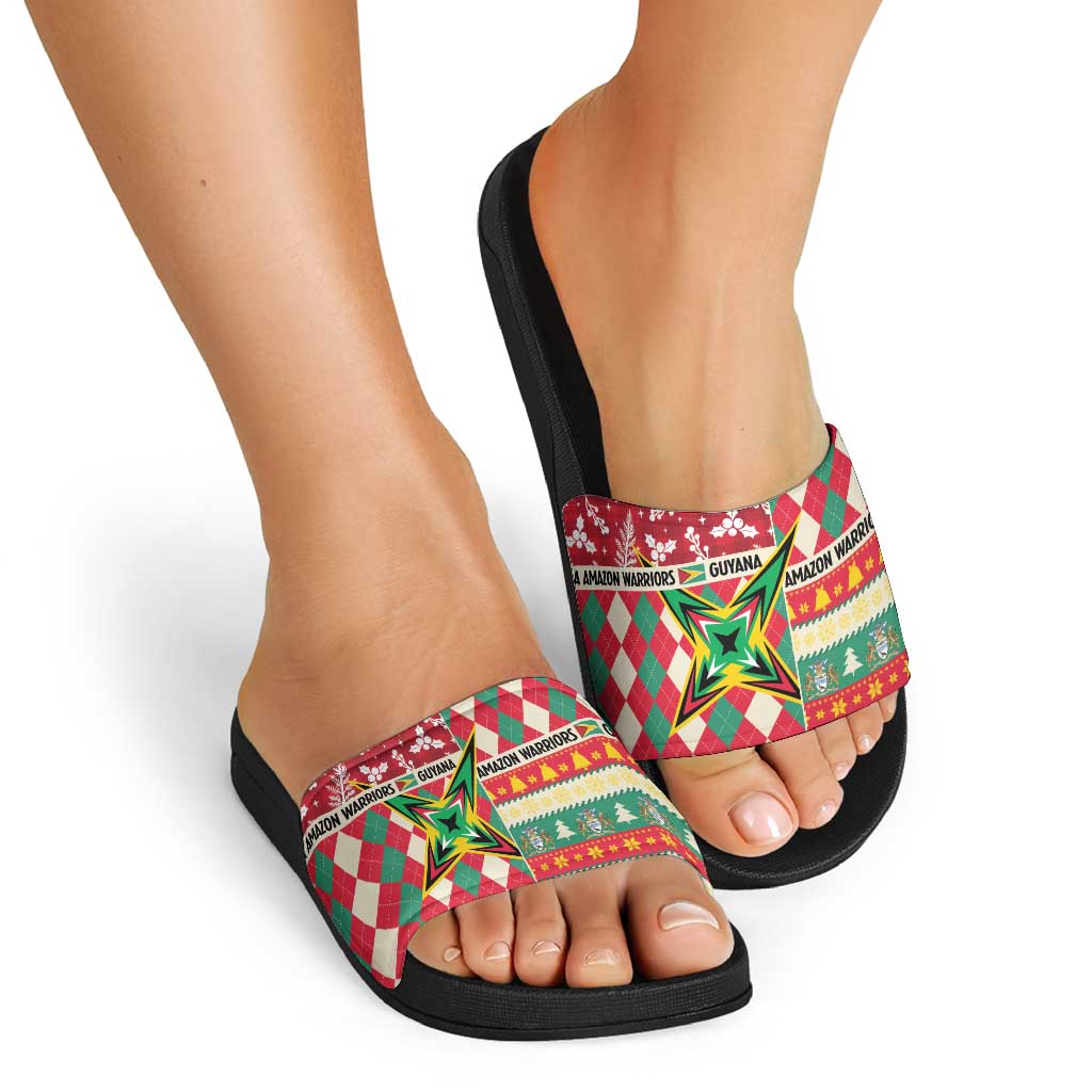 Amazon Warriors Cricket Christmas Slide Sandals Guyana Merry Xmas - Wonder Print Shop