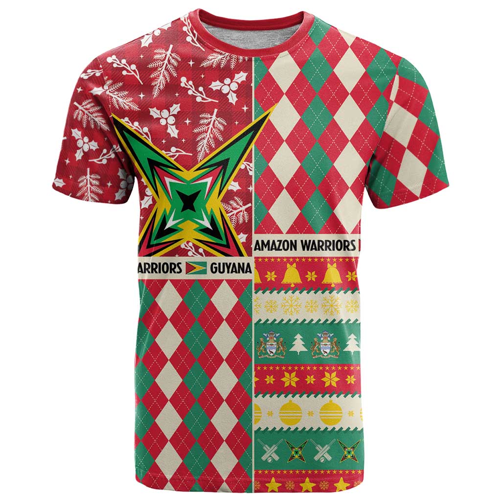 Personalized Amazon Warriors Cricket Christmas T Shirt Guyana Merry Xmas - Wonder Print Shop
